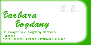 barbara bogdany business card